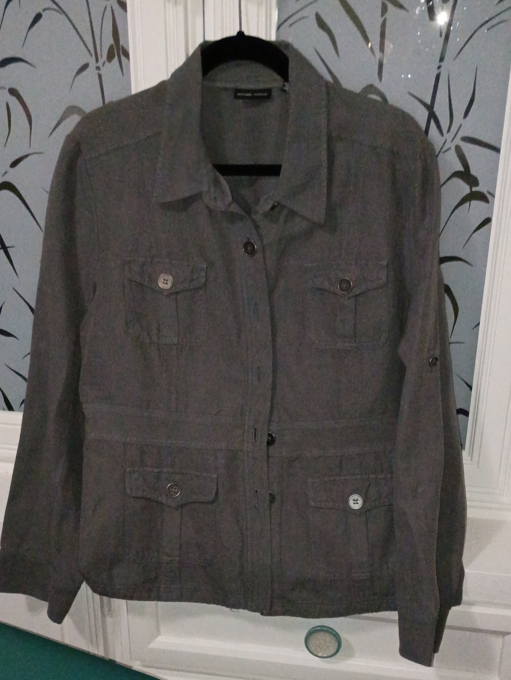 New York & Company Gray Utility Jacket